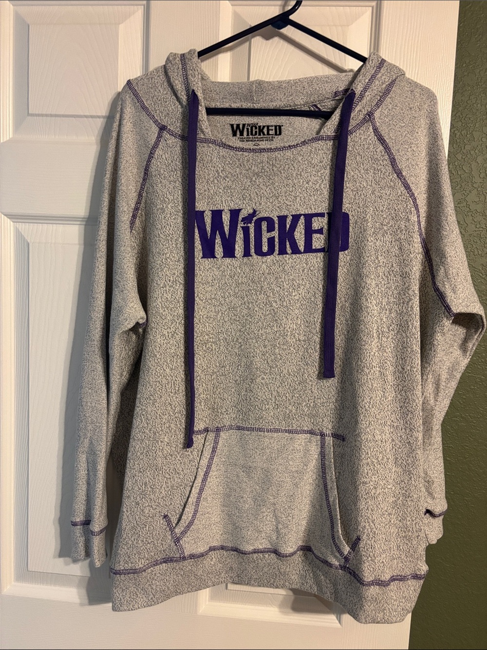 Wicked Gray Pullover Hoodie with Purple Logo